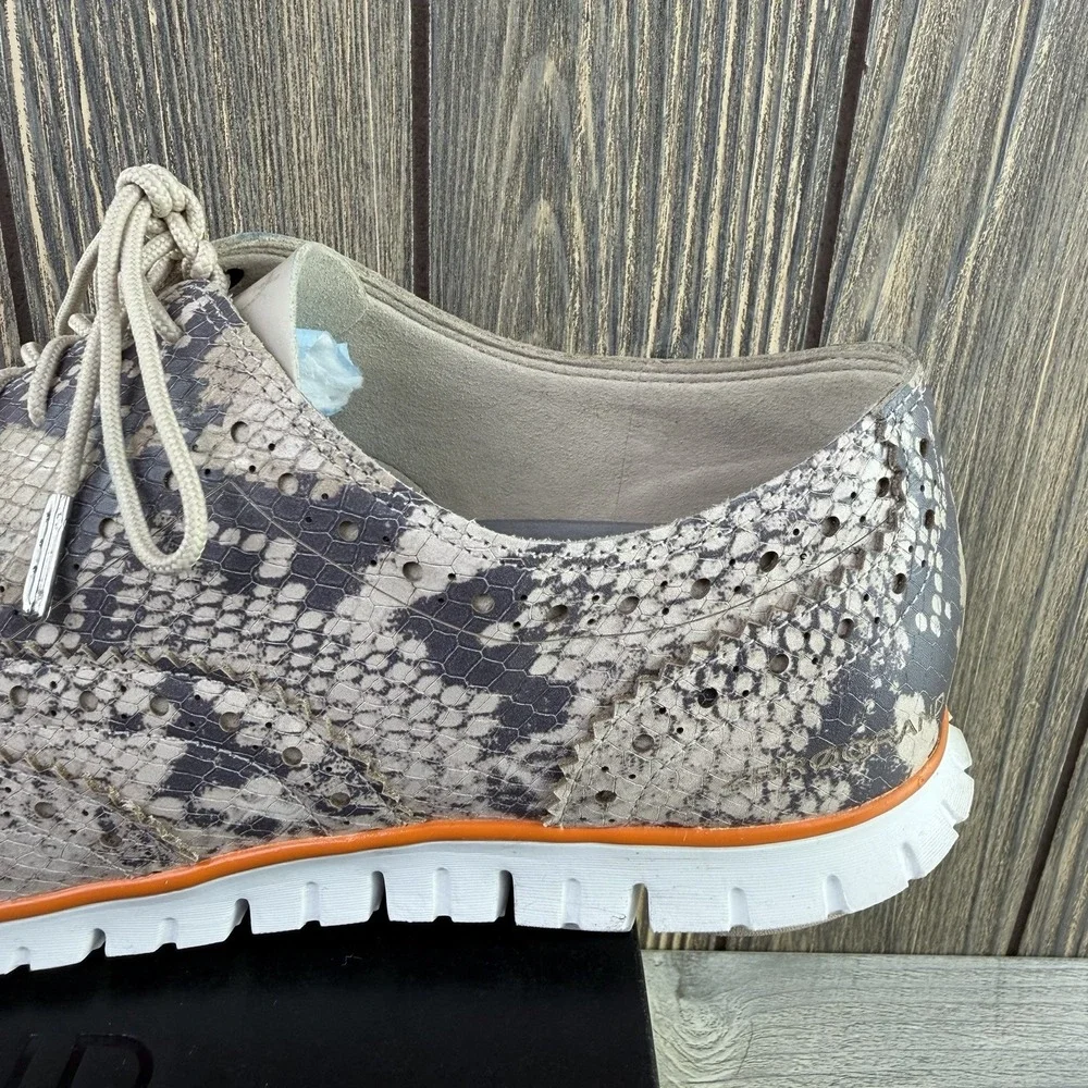 Cole Haan Zerogrand Wing Ox II Python Print Women's Oxford Shoes 8.5B